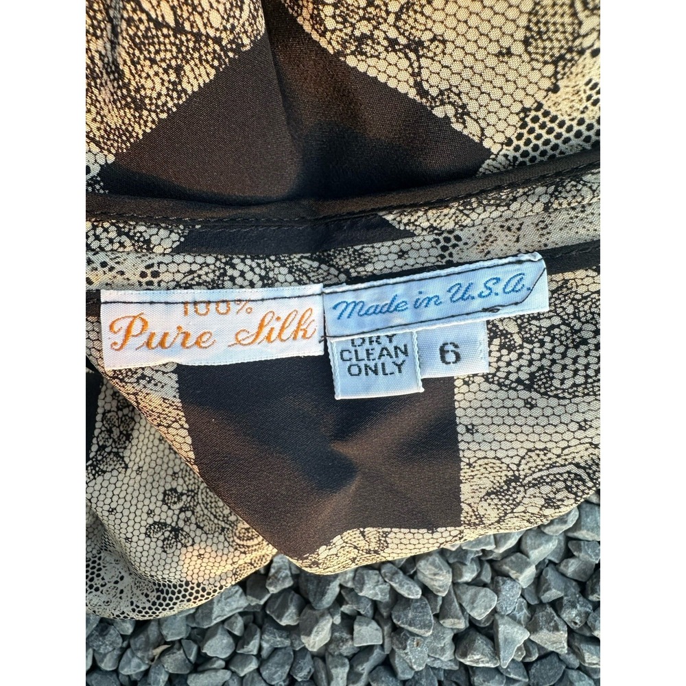 VTG Peggy Jennings Pure Silk Skirt And Top Set Checkered Western Style Lace Size - Picture 9 of 10